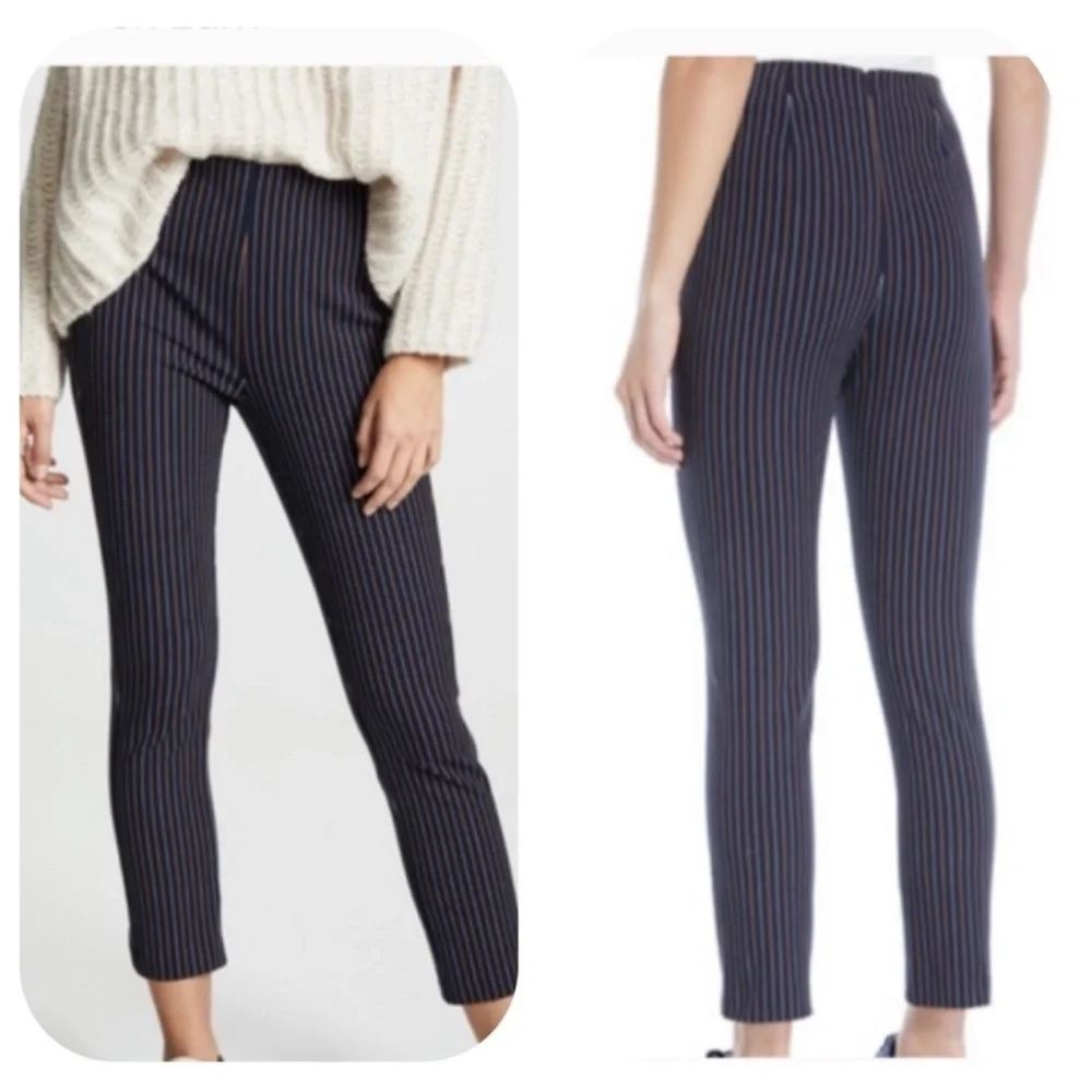 Derek Lam 10 Crosby Striped Back Zip Skinny Pants Sz 6